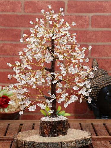 Clear Quartz Crystal Tree of Life - Chakra Tree for Positive Energy, Feng Shui Decor - Gemstone Money Bonsai Tree, Good Luck Healing Crystals - Meditation Stones, Spiritual Unique Gift 10-12